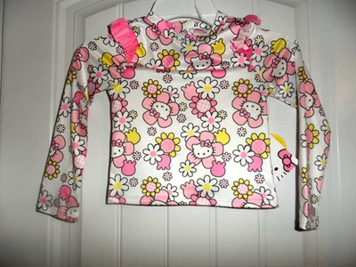Lindo Hello Kitty Niñas Talla 4 Blanco Rosa Volantes Protector Erupciones Nuevo Con Etiquetas Nadar Foto 1 de 4