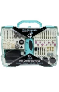 Her Hardware 160 Pezzi Mini Smerigliatrice Officina Tool Kit Rotante Taglio Sabbia Lucidante - Foto 1 di 7