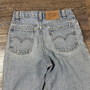 Vintage Levis Jeans Boy 26x26 Black 550 Relaxed Fit Tapered Orange Tab 14 Reg - Picture 1 of 10