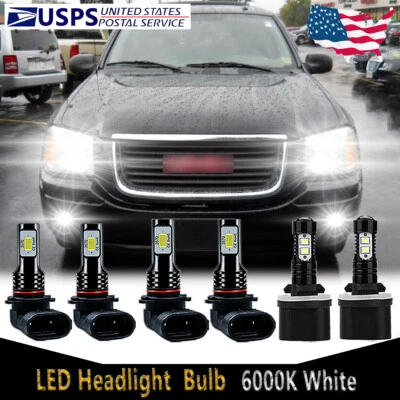 For GMC Envoy XUV 2004-2005 6X LED Headlight High Low Beam + Fog Light Bulbs HKB - Image 1 of 4
