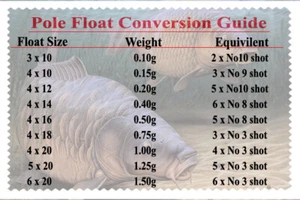 Pole float weight conversion chart on glasses lens cloth with carp design - Picture 1 of 2