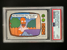 1990 Topps Simpsons #25 - No Reststops For The Next 16 Hours - PSA 9