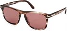 New Tom Ford Gerard-02 FT TF930 56S Striped Brown Havana Sunglasses Authentic
