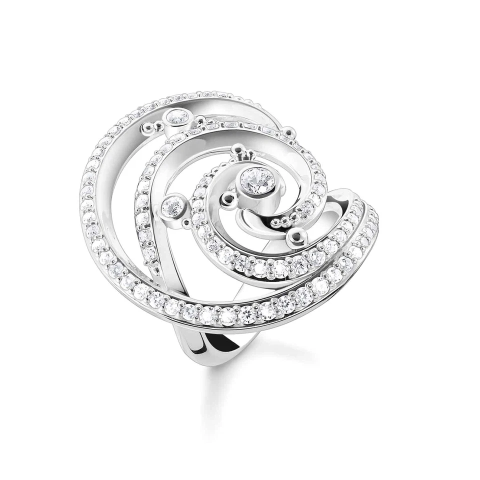 Anello Da Donna THOMAS SABO Onda Con Pietre Bianche TR2379-051-14 - Immagine 1 di 1