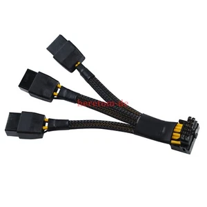 GPU RTX 4090 4080 série 3 x 8 broches PCI-e à 16 broches 12+4 câble PCI-e 12 VHPWR - Photo 1/7