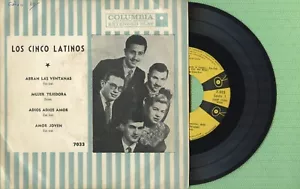 LOS CINCO LATINOS 5 / Abran Las Ventanas COLUMBIA 7033 Pre Argentina 1957 EP VG+ - Picture 1 of 5
