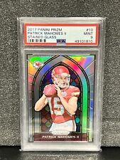 2017 Panini Prizm Patrick Mahomes Stained Glass Rookie Card # 10  (PSA Mint 9)