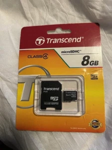 Transcend 8GB microSDHC Class 4 Flash Memory Card TS8GUSDHC4 BN & Sealed! - Picture 1 of 2