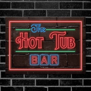 Detrick The Hot Tub Bar Sign Vintage Style Wall Decor Metal Plaque - Picture 1 of 4
