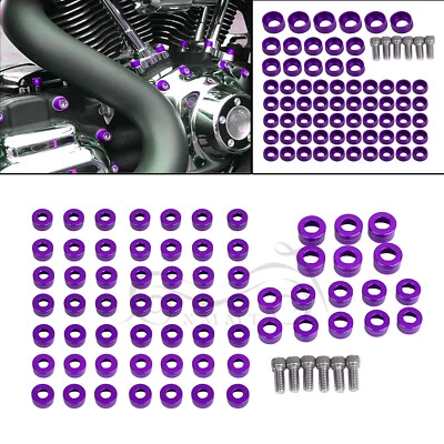Cubierta de tornillos de tapa de pernos de motor púrpura para Harley Softail Touring Road Glide King Foto 1 de 4