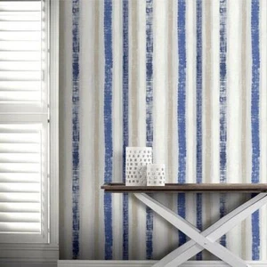 Arthouse bemalte Streifen Tapete Marine & Gold Struktur Vinyl (296901) - Bild 1 von 4