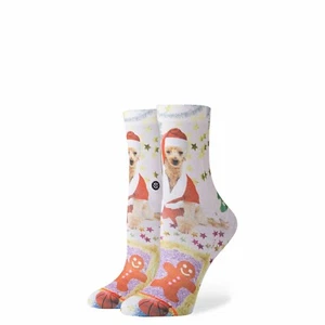 STANCE Girl's Crew Socks MRS PAWS GIRLS - White - Size Large(2-5.5) - NWT - Picture 1 of 2