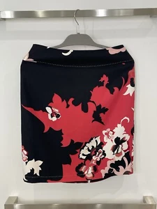 E Tahari  Felicia Skirt Black Berry Floral Designer  6 Womens Silk Wool NWT - Picture 1 of 5