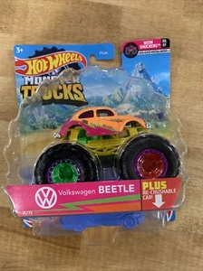 2021 Hot Wheels Monster Trucks #21/75 Neon  Shockers  Volkswagen Beetle FYJ44 - Picture 1 of 5