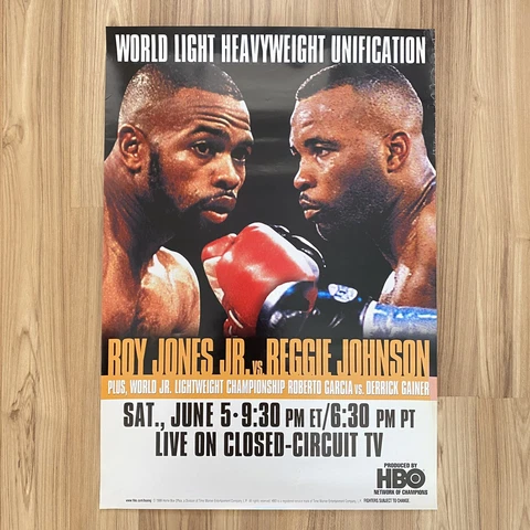Vtg 1999 ROY JONES JR Boxing Unification Fight Event Poster HBO Reggie Johnson Cover