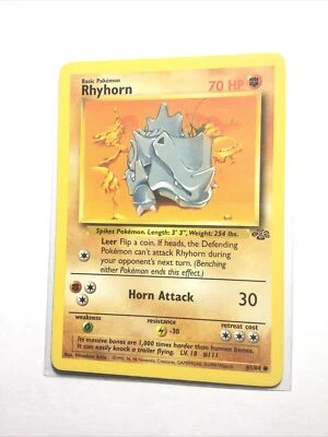 RHYHORN - 61/64 - Jungle - Pokemon Card - LP - Image 1 of 2