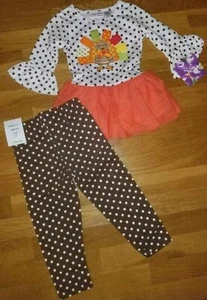 Girl's 2T Blueberi Boulevard Thanksgiving 2pc outfit, NEW - Picture 1 of 1