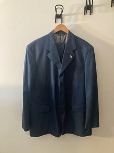 Stacy Adams Men's 2 Piece Suit Solid Blue Jacket = 42 Pants = 35 - Bild 1 von 8