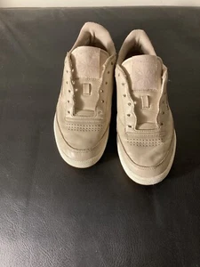 Reebok Women's Club C Sneakers tan w glitter heel Size 8 - Picture 1 of 9