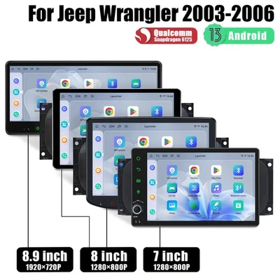 Android Car Stereo for Jeep Wrangler TJ 2003-2006 Single DIN Bluetooth Radio USB - Image 1 of 4