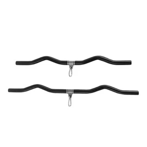 LAT Pull Down Bar Cable Machine Accessory with Hooks for Triceps and Back - Picture 1 of 13