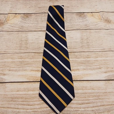 Polo Ralph Lauren para hombre corbata 55 y 4.625 rayas azules y blancas y amarillas Foto 1 de 3