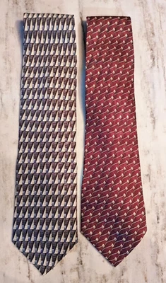 Corbatas Louis Roth (2) Azul Gris Tostado y Borgoña Gris Tostado Geométricas, 100% Seda Foto 1 de 4