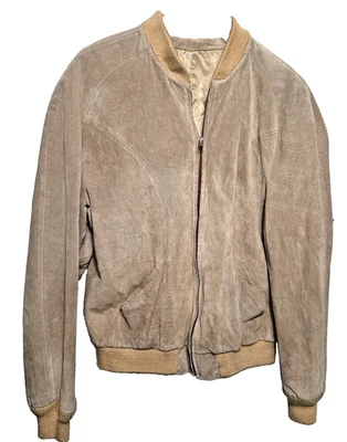 Chaqueta Bomber Vintage Scully Cuero Gamuza Tostado Para Hombre Talla Grande Alta Retro Años 60 Foto 1 de 4