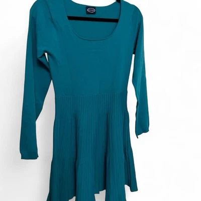 SCOOP Vestido Midi Azul Teal Mangas Largas NUEVO CON ETIQUETAS NUEVO Foto 1 de 4