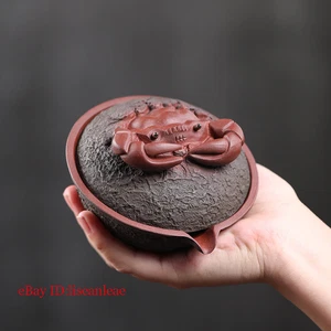 Purple Clay Teapot Crab Hand Held Teapot Tea Dispenser Fair Cup 130ml 八方来财 ﻿ - Picture 1 of 5