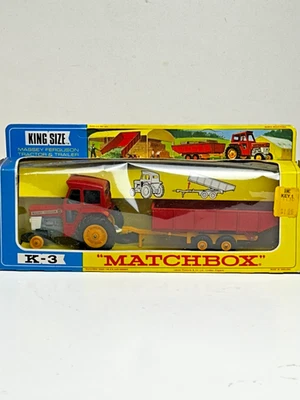 Matchbox King Size No. K-3 Massey Ferguson Tractor & Trailer with Original Box - Image 1 of 4