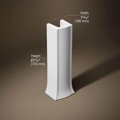 Kohler White K-2357-0 Archer pedestal Combines w K-2358-8-0 to create K-2359-8-0 - Image 1 of 4
