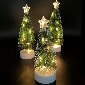 3 Pcs Tabletop Christmas Tree with Lights Mini Artificial Xmas Tree with LED - Picture 1 of 8