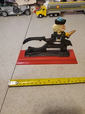Vintage Cast Iron Nut Cracker Wood Base Christmas Nutcracker Soldier Revolution - Image 1 of 4