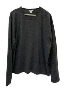 Sunspel Merino Wool Long Sleeve Crewneck Sweater Men’s L Gray 100% Merino #117 - Picture 1 of 6