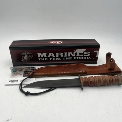 收藏品 1992 盒 XX USMC 格斗刀 全新带盒 固定刀片 Bowie 美国海军陆战队 — 第 1/4 张图片