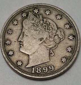 1899 Liberty V Nickel G/VG Circulated But Still A Nice Coin!   VN411 - Picture 1 of 2