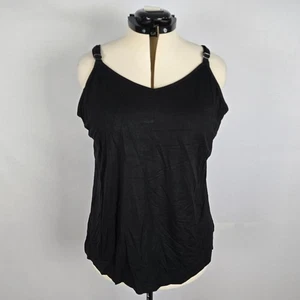 Bloomchic Camicia Donna 1X Canotta Super Morbida Regolazione Cinghie Scollo a V Nera Nuova con etichette - Foto 1 di 10