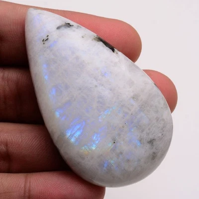 212 Cts Natural Moonstone 63mmx36mm Pear Cabochon Untreated Huge Loose Gemstone - Image 1 of 4