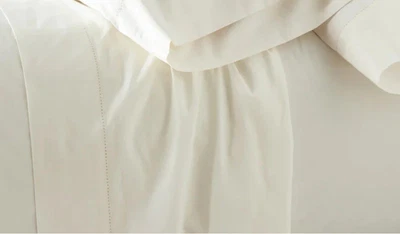Pine Cone Hill Anne Selke CA King Sheet Set Ivory Cotton Classic Hemstitch - Image 1 of 4
