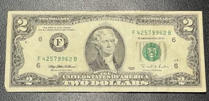 1995 $2 Dollar Bill In Good Condition With Serial Number 42579962 - Picture 1 of 4