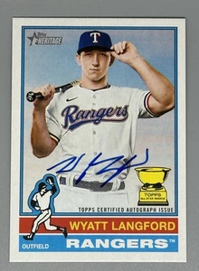 WYATT LANGFORD ROA-WL 2025 TOPPS HERITAGE REAL ONE ON CARD ROOKIE GOLD CUP AUTO - Picture 1 of 2