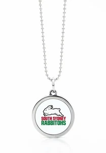 SOUTH SYD RABBITOHS NRL LOGO ROUND PENDANT CHAIN NECKLACE JEWELLERY ACCESSORIES - Bild 1 von 1
