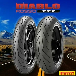 120/70-17 180/55-17 DIABLO ROSSO 3 PNEUMATICI PIRELLI TL ZR M/C X MOTO SPORTIVE - Imagen 1 de 4