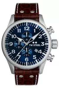 TW STEEL -Volante Herrenuhr Braun Blau Chronograph Quarz 48mm- VS111 Armbanduhr - Bild 1 von 1