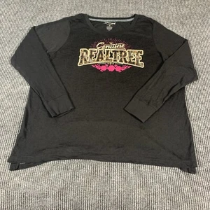 Realtree Shirt Womens 2X Black Long Sleeve Lightweight Sheer Stretch Outdoors - Picture 1 of 11