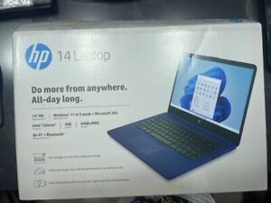 HP 14-dq0055dx Blue 14 Inch Intel Celeron N4120 64 GB Windows 11 Home Laptop