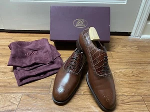 George Cleverley a medida - Zapatos de hombre de cocodrilo y piel de becerro 11,5 EE. UU. - $6.000+ - Imagen 1 de 9