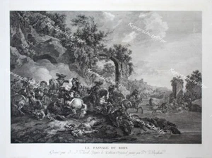 Nicolaes Berchem Jean-Jacques Avril Passage du Rhin Paris Rhein Schlacht Barock - Bild 1 von 2