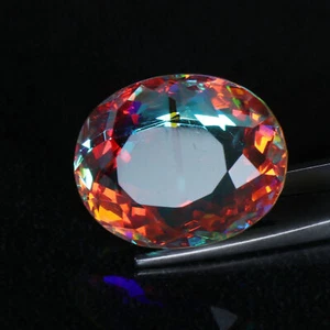 44,9 quilates Piedra preciosa suelta de corte ovalado multicolor topacio místico para joyería - Imagen 1 de 5